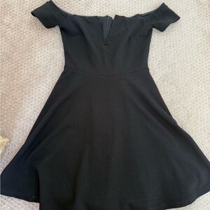 Lulus black skater dress v neck